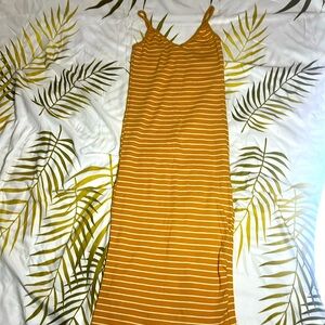 Forever 21 mustard striped dress